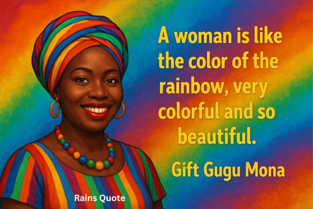 โA woman is like the color of the rainbow, very colorful and so beautiful.โ
