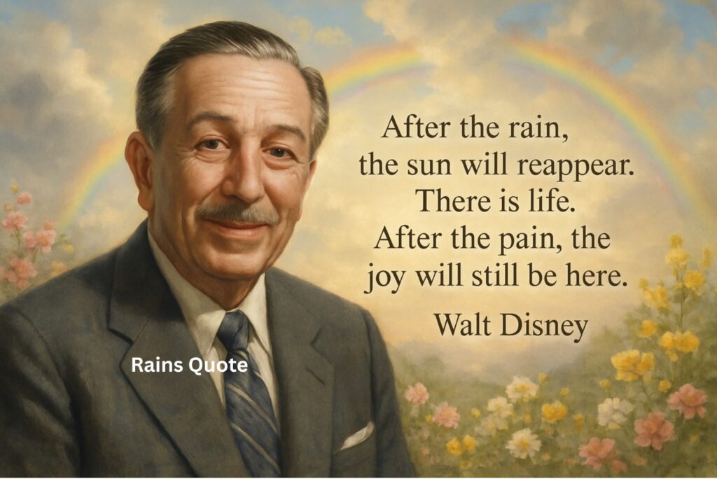 “After the rain, the sun will reappear. There is life. After the pain, the joy will still be here.”
