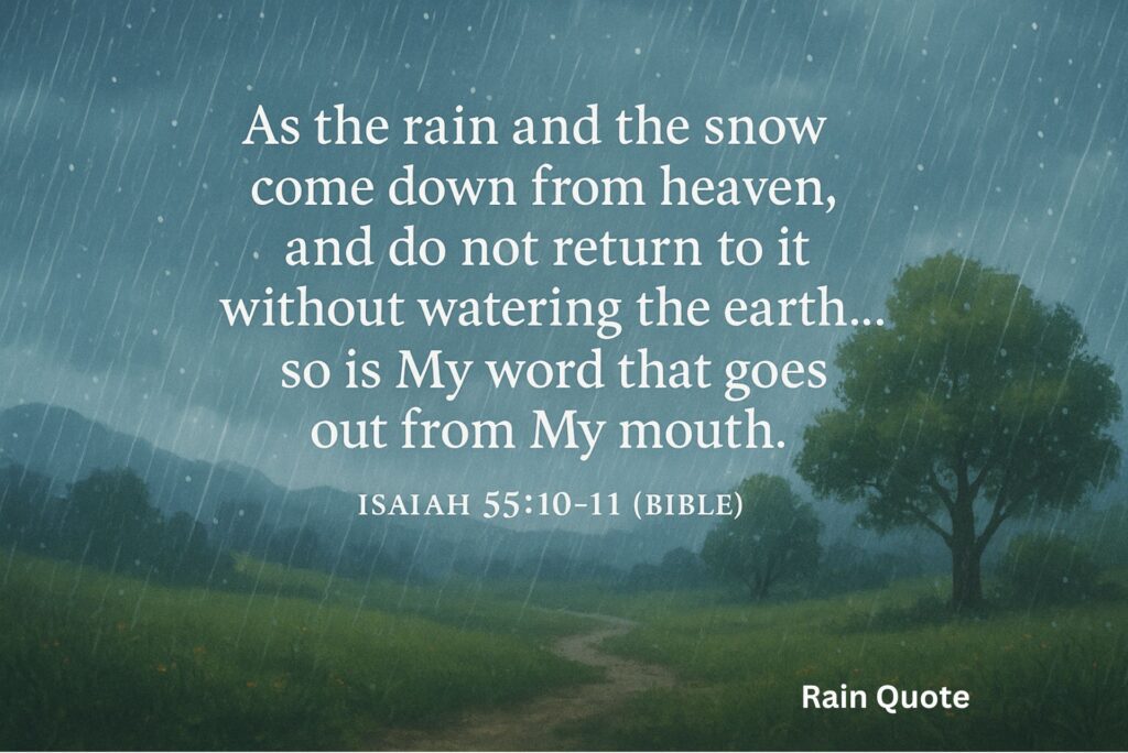 “As the rain and the snow come down from heaven, and do not return to it without watering the earth… so is My word that goes out from My mouth.”
