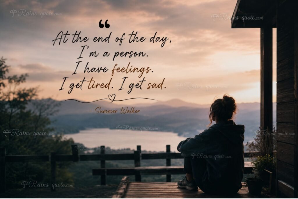 “At the end of the day, I'm a person. I have feelings. I get tired. I get sad.”