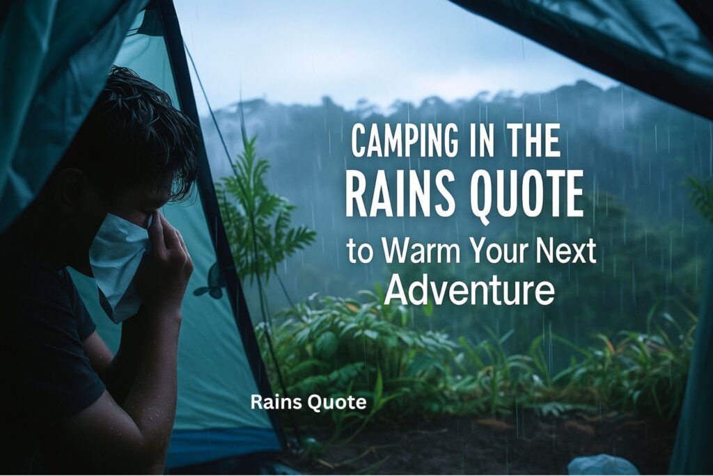 Camping in the Rains Quote to Warm Your Next Adventure