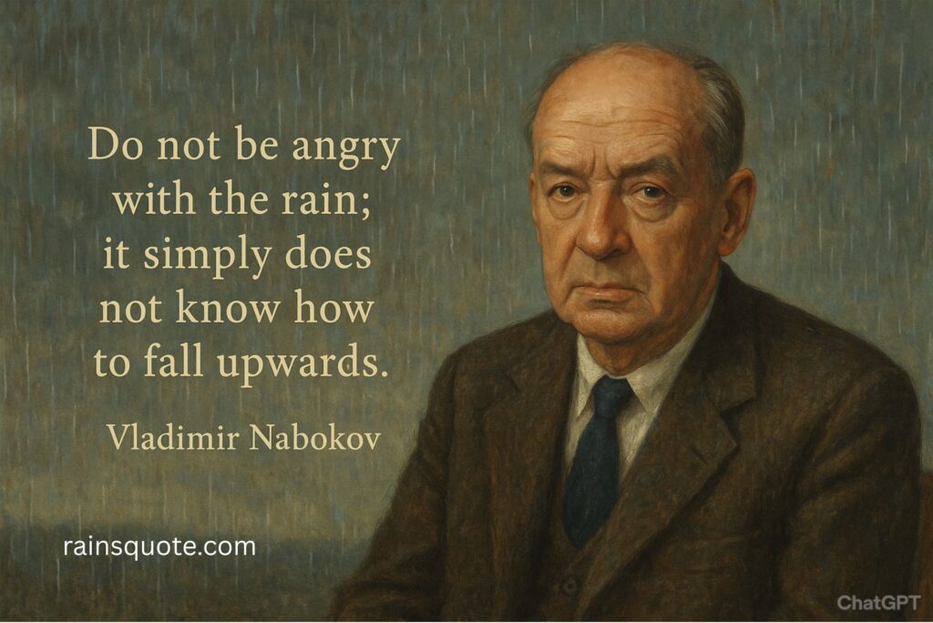 “Do not be angry with the rain; it simply does not know how to fall upwards.”
