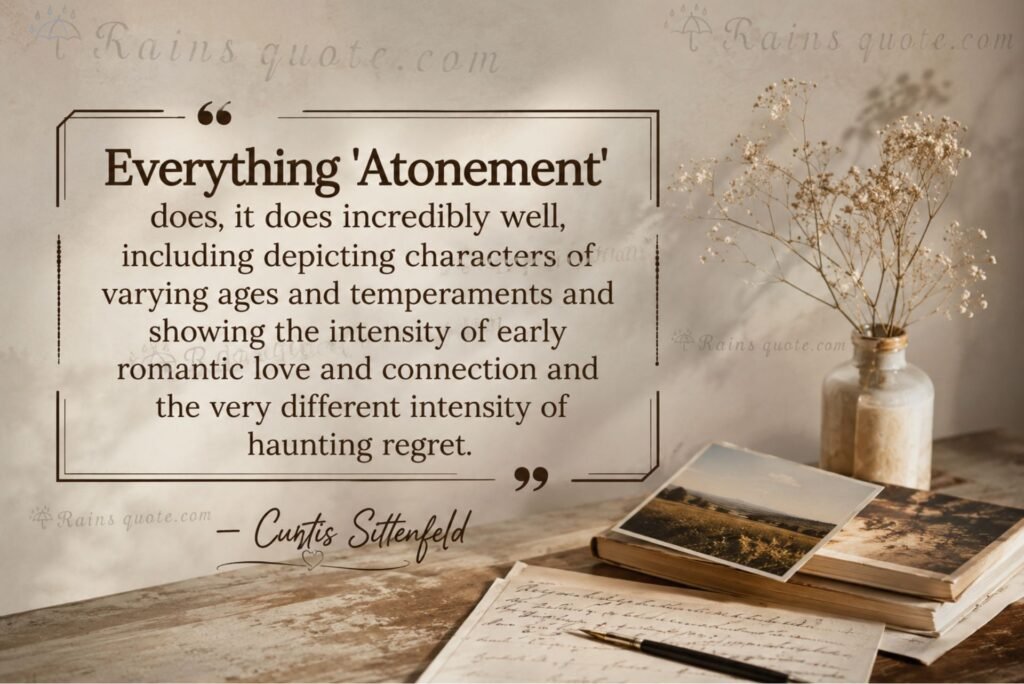 “Everything 'Atonement' does, it does incredibly well, including depicting characters of varying ages and temperaments and showing the intensity of early romantic love and connection and the very different intensity of haunting regret.”