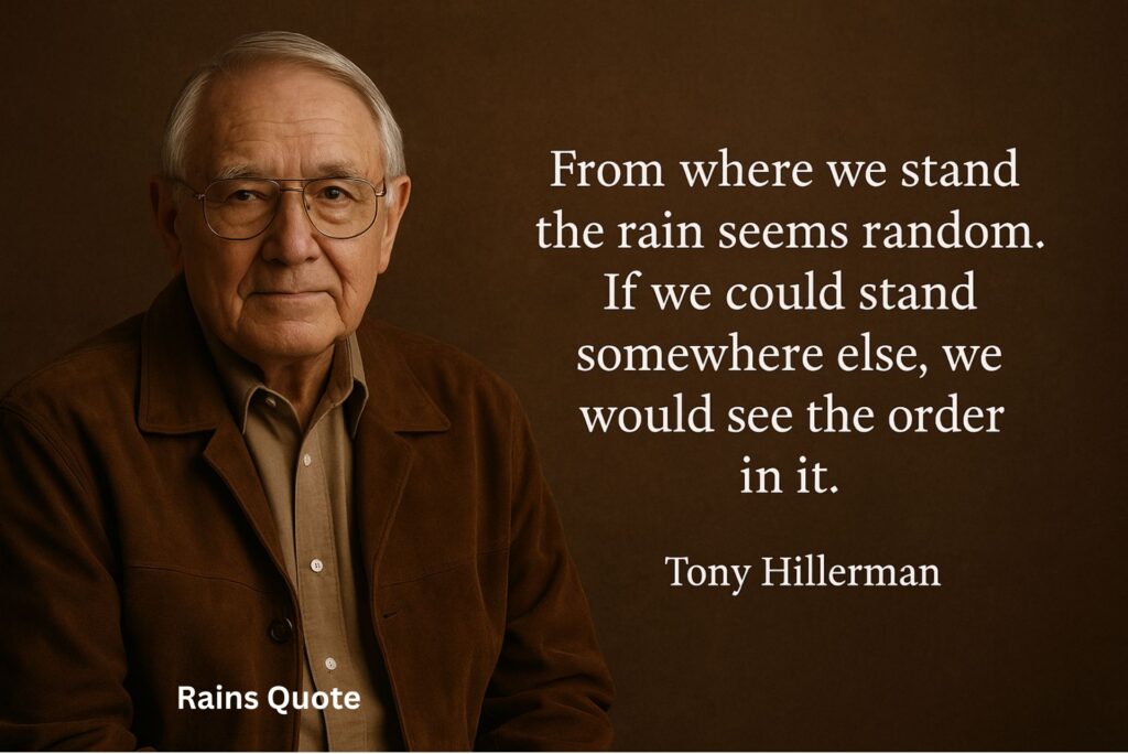 From where we stand the rain seems random. If we could stand somewhere else, we would see the order in it.