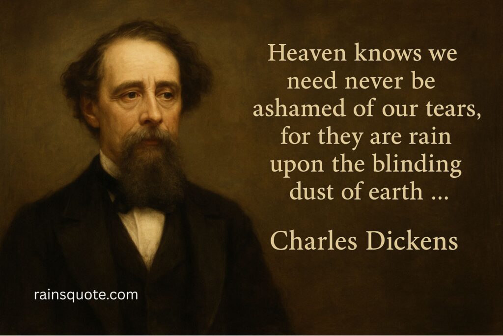 “Heaven knows we need never be ashamed of our tears, for they are rain upon the blinding dust of earth …”