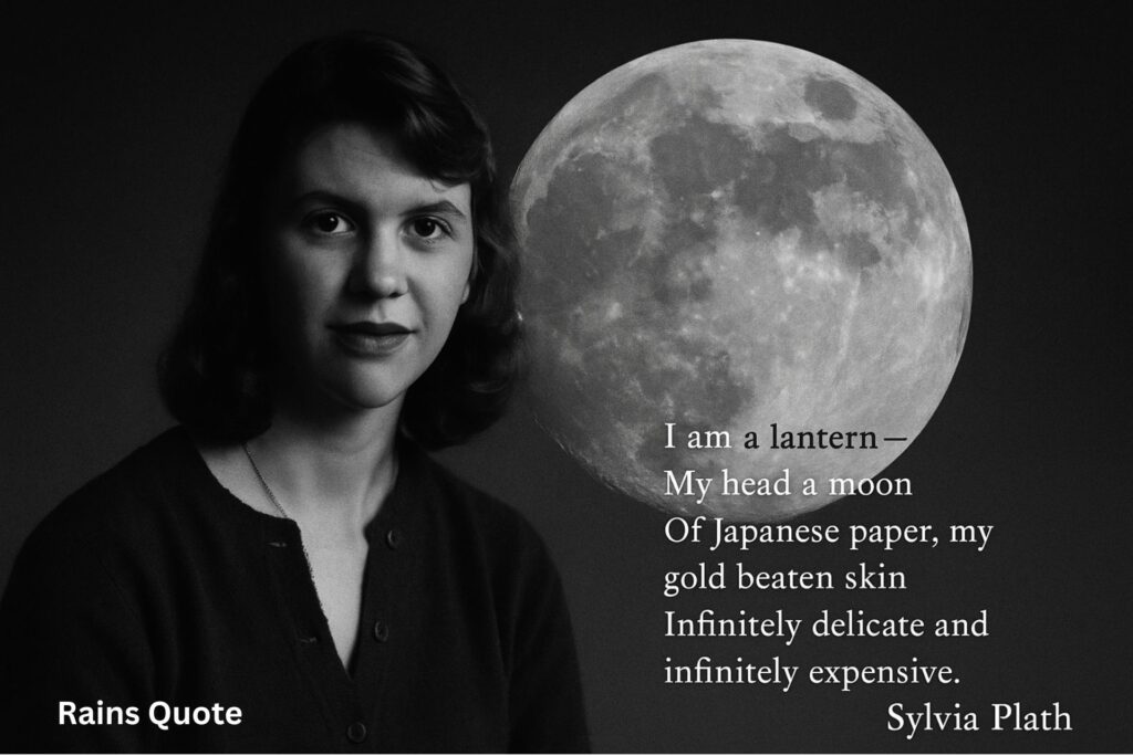 “I am a lantern—
My head a moon
Of Japanese paper, my gold beaten skin
Infinitely delicate and infinitely expensive.”
