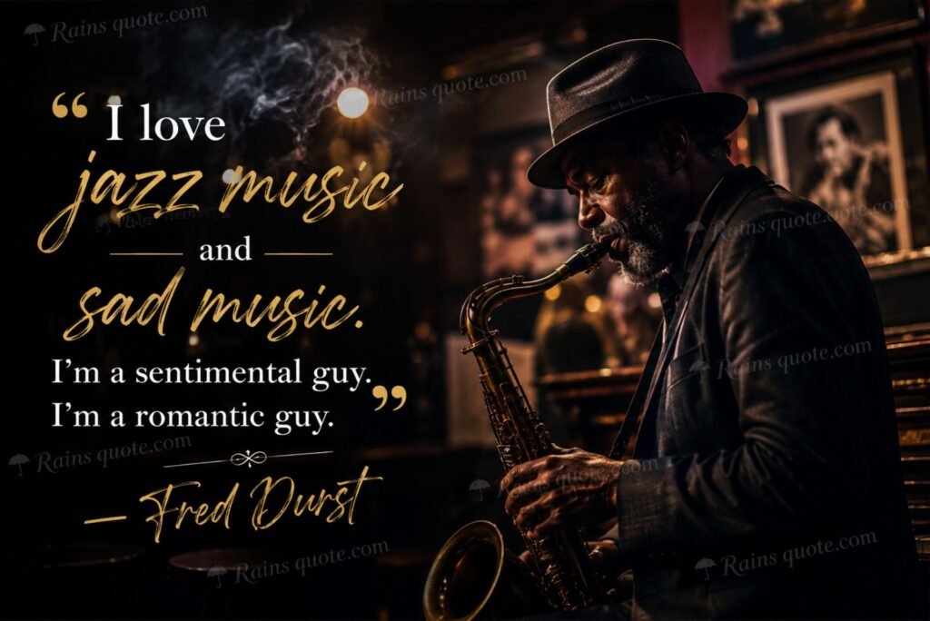 “I love jazz music and sad music. I'm a sentimental guy. I'm a romantic guy.”