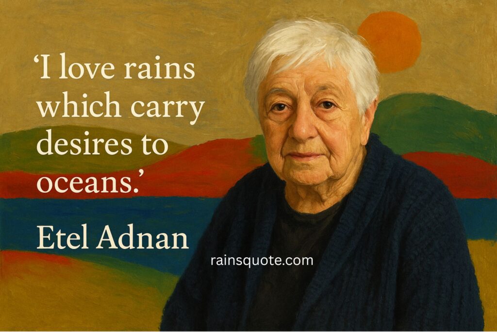 “I love rains which carry desires to oceans.”