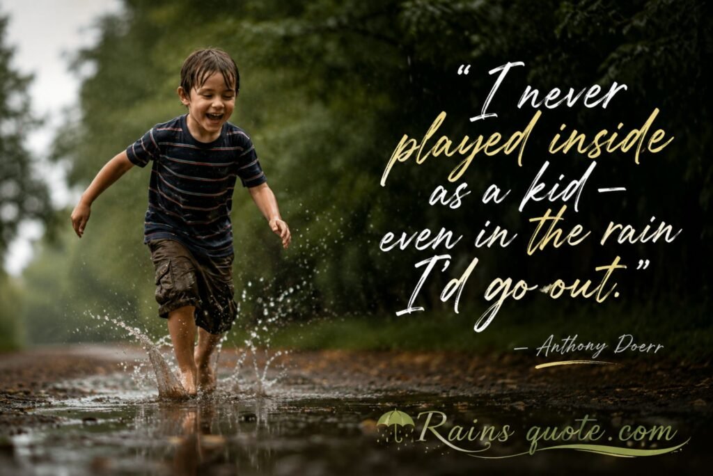 “I never played inside as a kid - even in the rain I'd go out.”