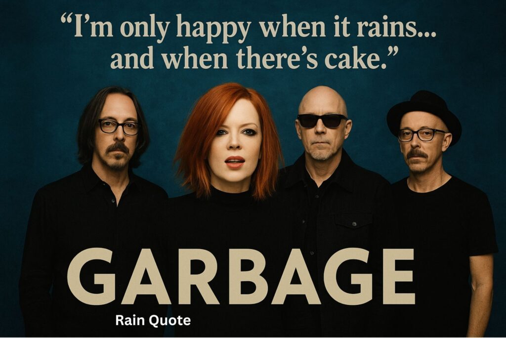 ”I’m only happy when it rains… and when there’s cake.”