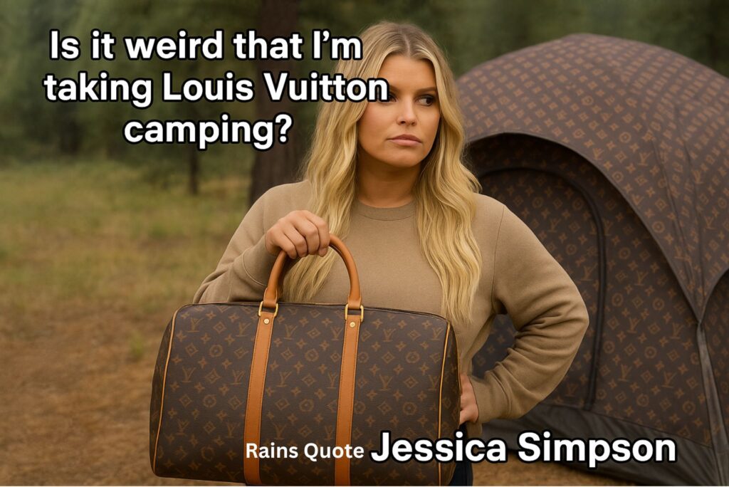 ”Is it weird that I’m taking Louis Vuitton camping?”