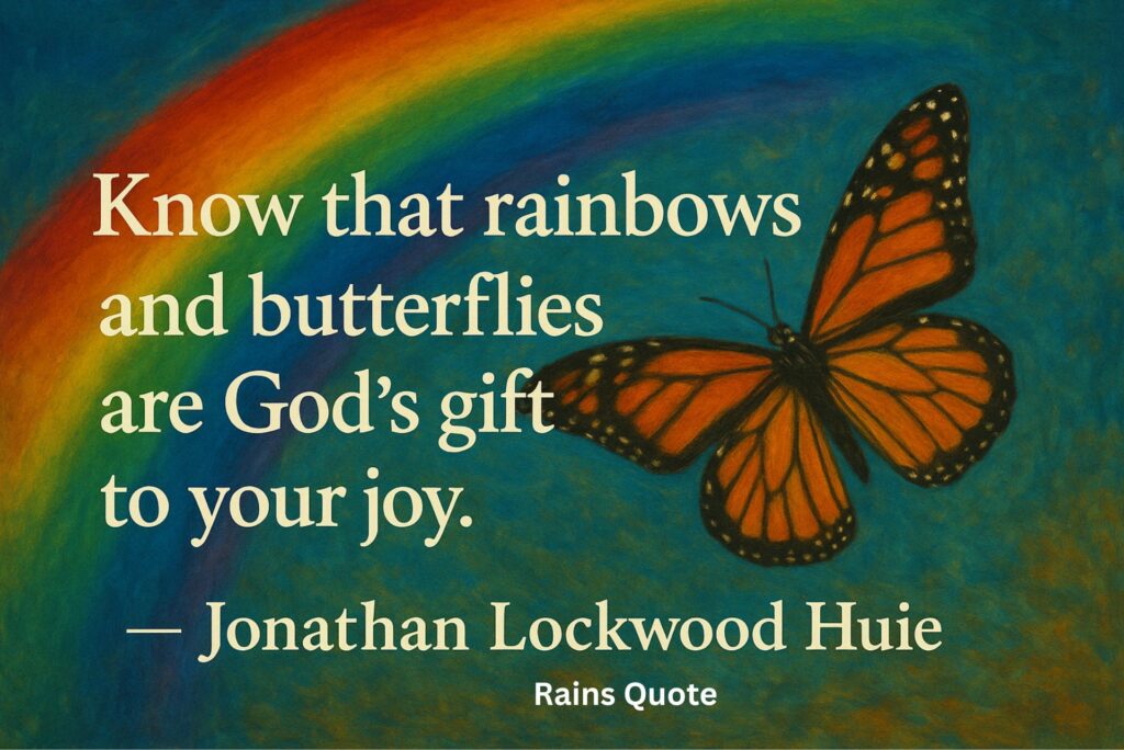 โKnow that rainbows and butterflies are Godโs gift to your joy.โ