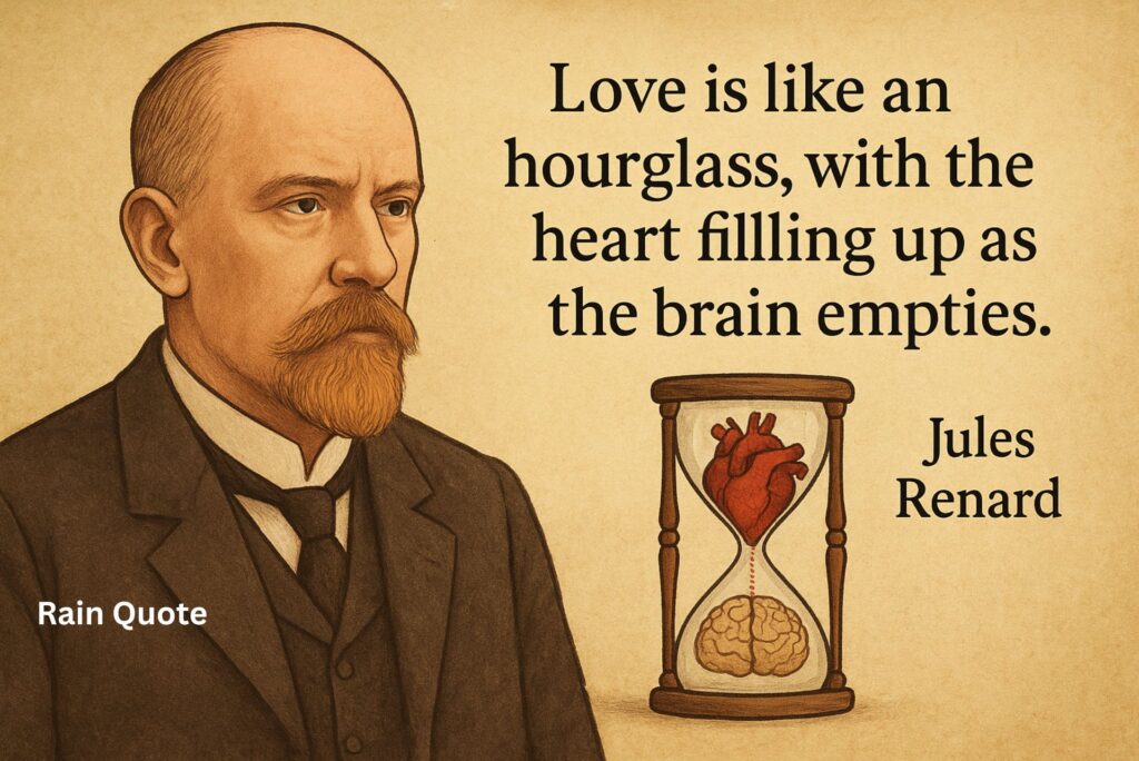 βLove is like an hourglass, with the heart filling up as the brain empties.β