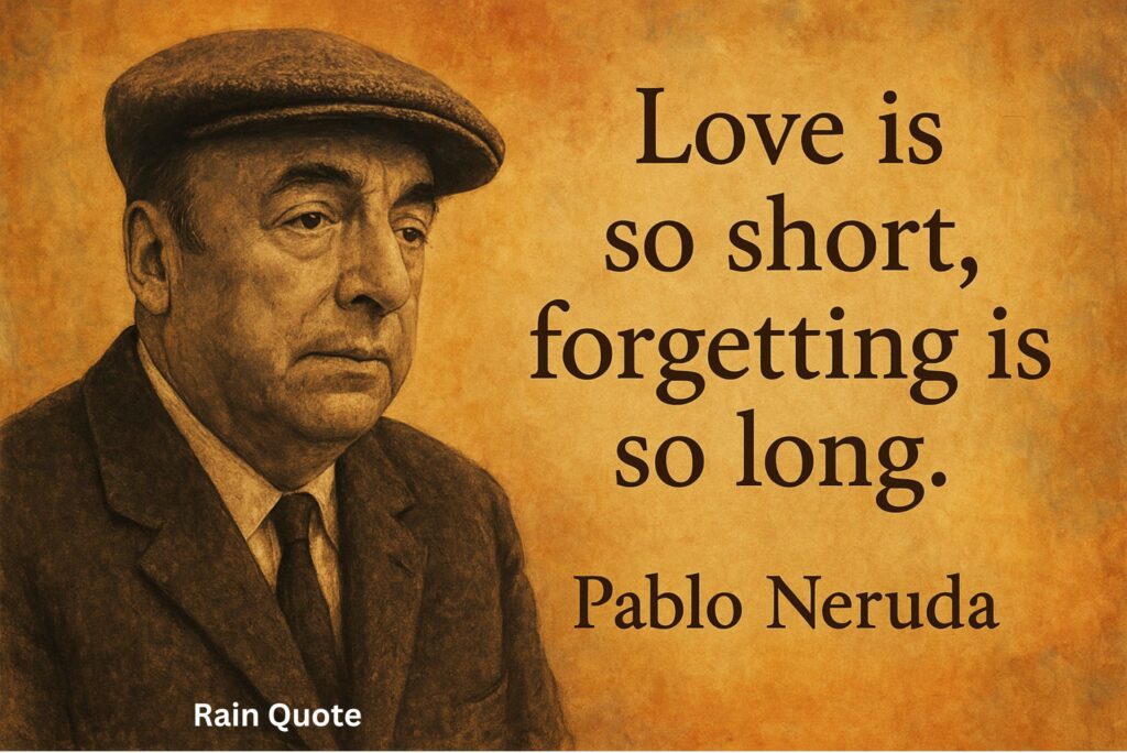 βLove is so short, forgetting is so long.β