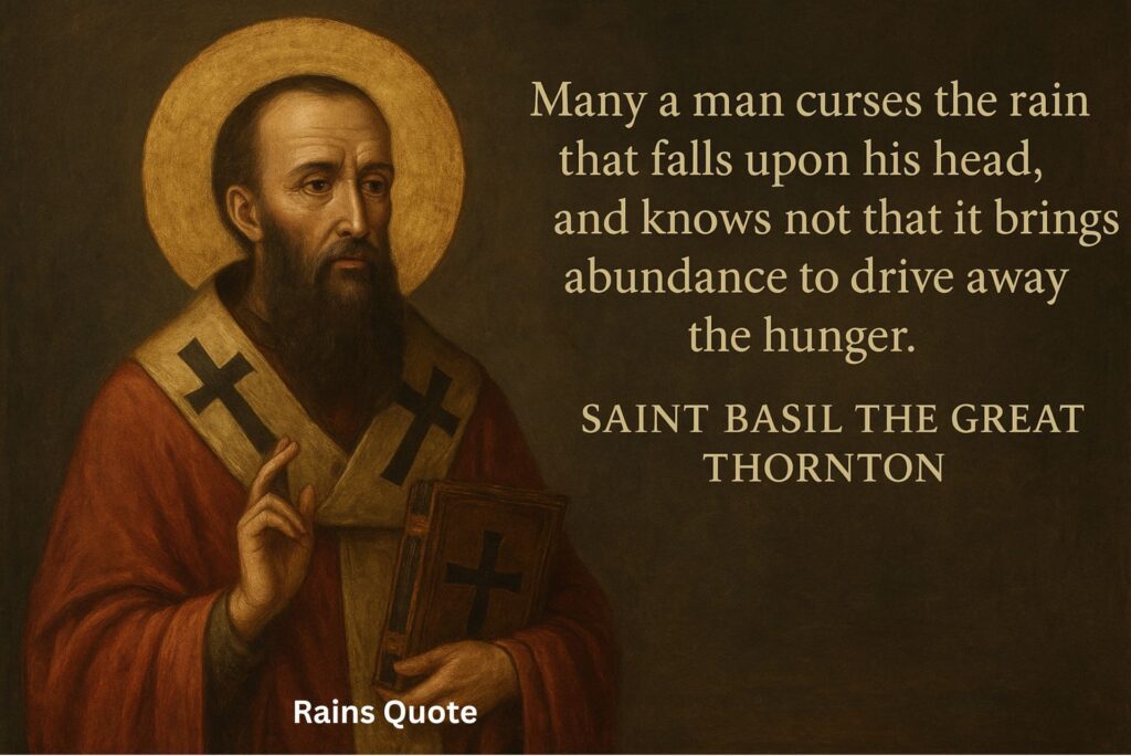 βMany a man curses the rain that falls upon his head, and knows not that it brings abundance to drive away the hunger.β