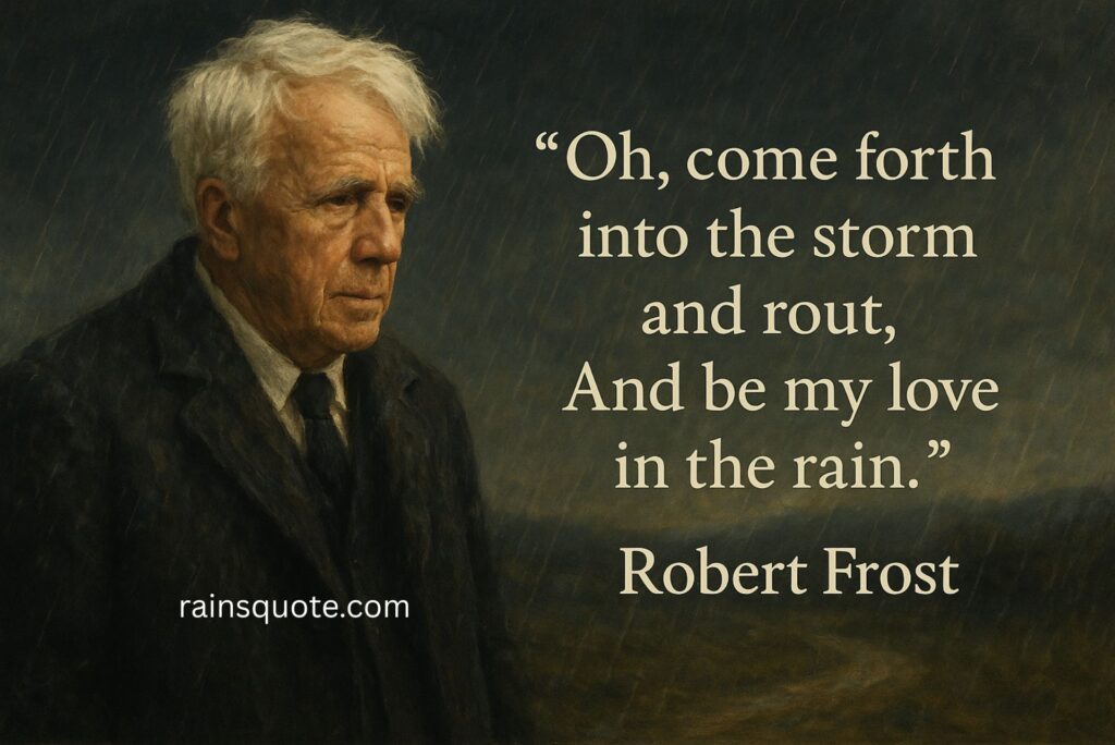 “Oh, come forth into the storm and rout,
And be my love in the rain.”