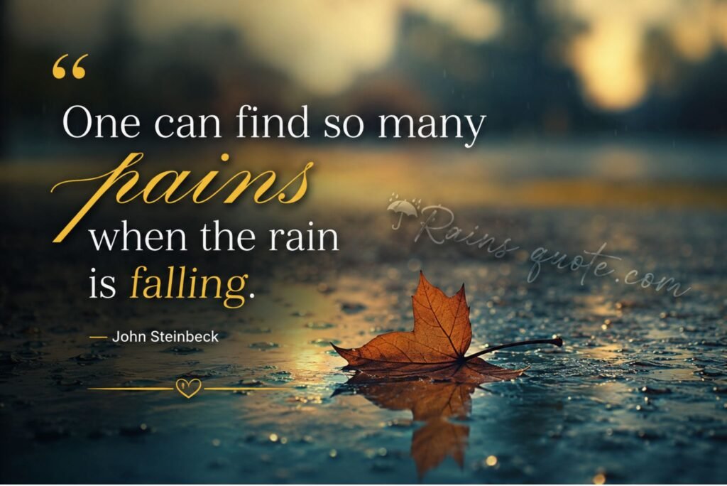 “One can find so many pains when the rain is falling.”