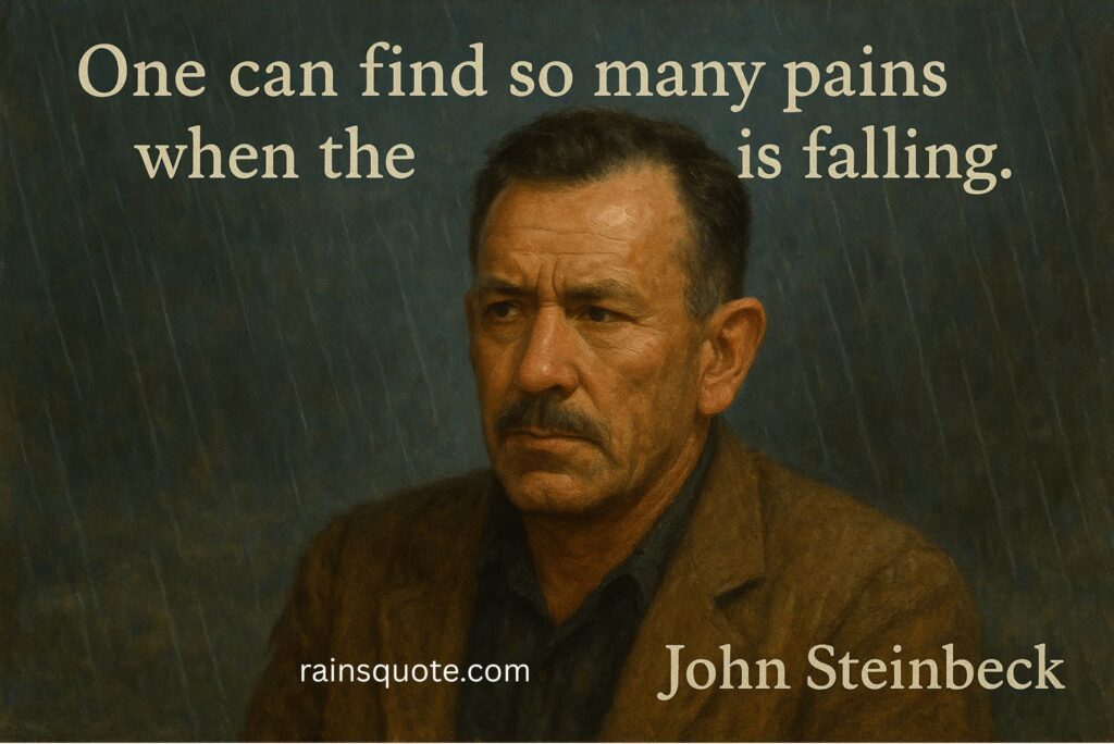 “One can find so many pains when the rain is falling.”