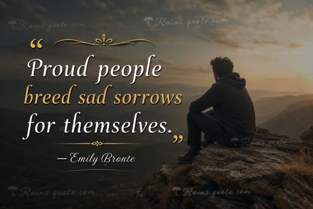 “Proud people breed sad sorrows for themselves.”