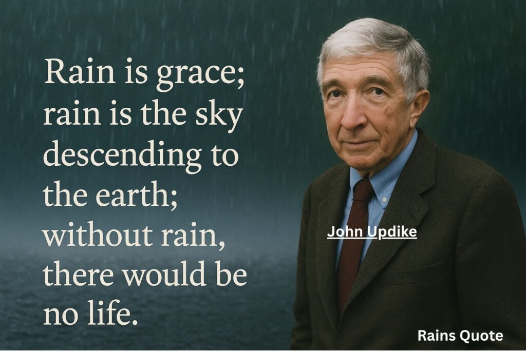 Rain is grace; rain is the sky descending to the earth; without rain, there would be no life.