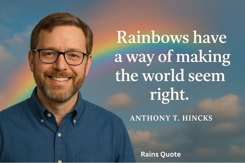 โRainbows have a way of making the world seem right.โ