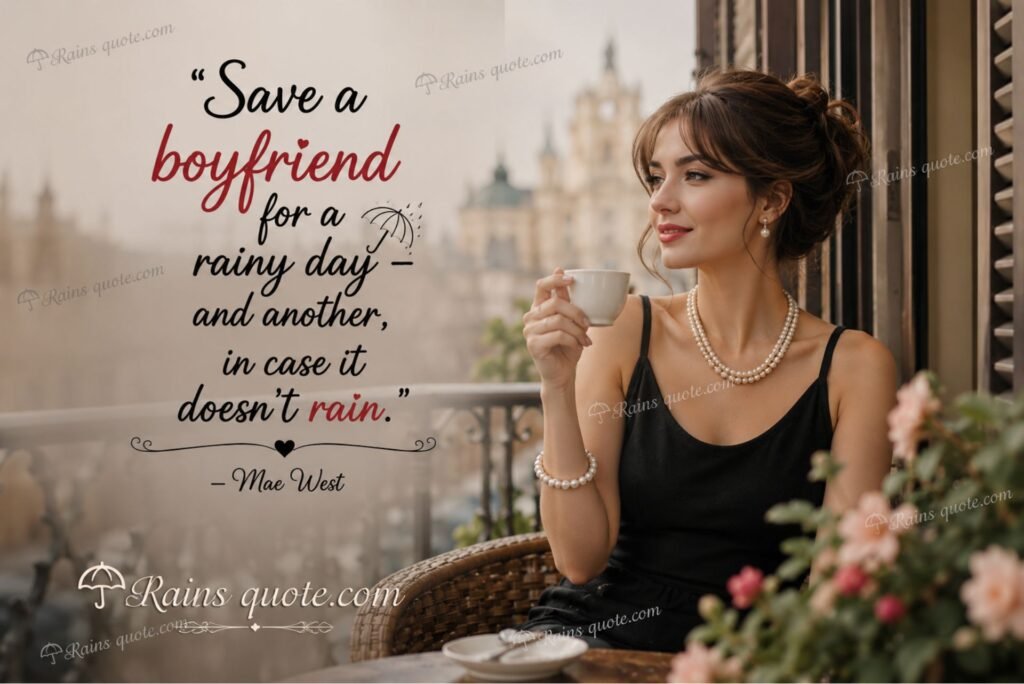 “Save a boyfriend for a rainy day - and another, in case it doesn't rain.”