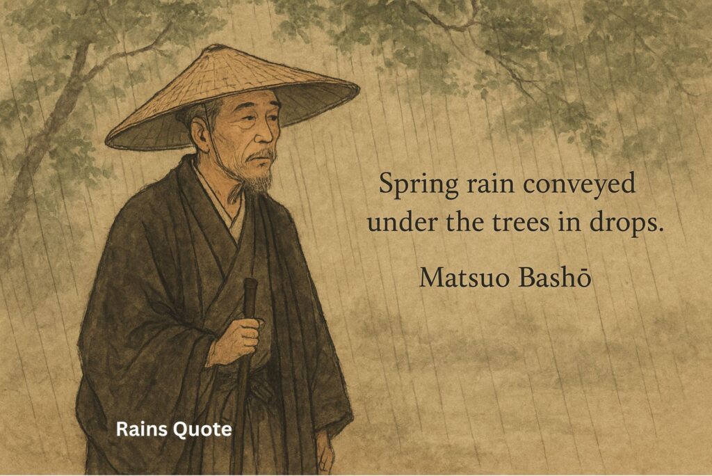 βSpring rain conveyed under the trees in drops.β