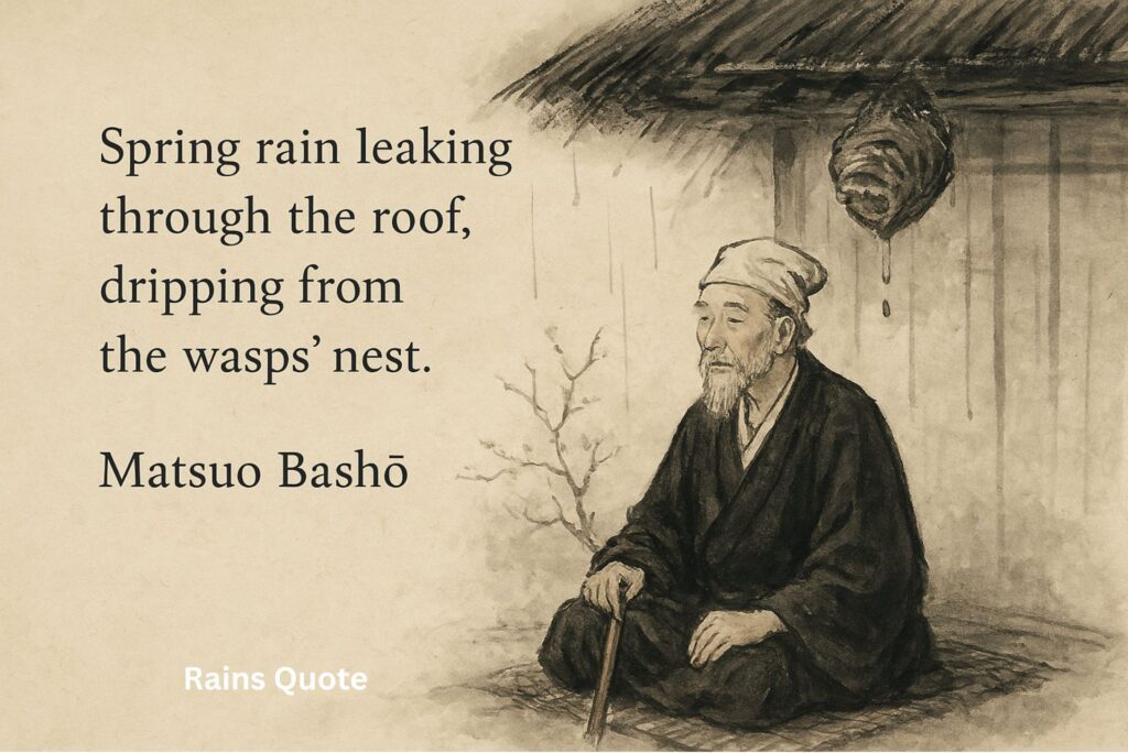 βSpring rain leaking through the roof dripping from the waspsβ nest.β