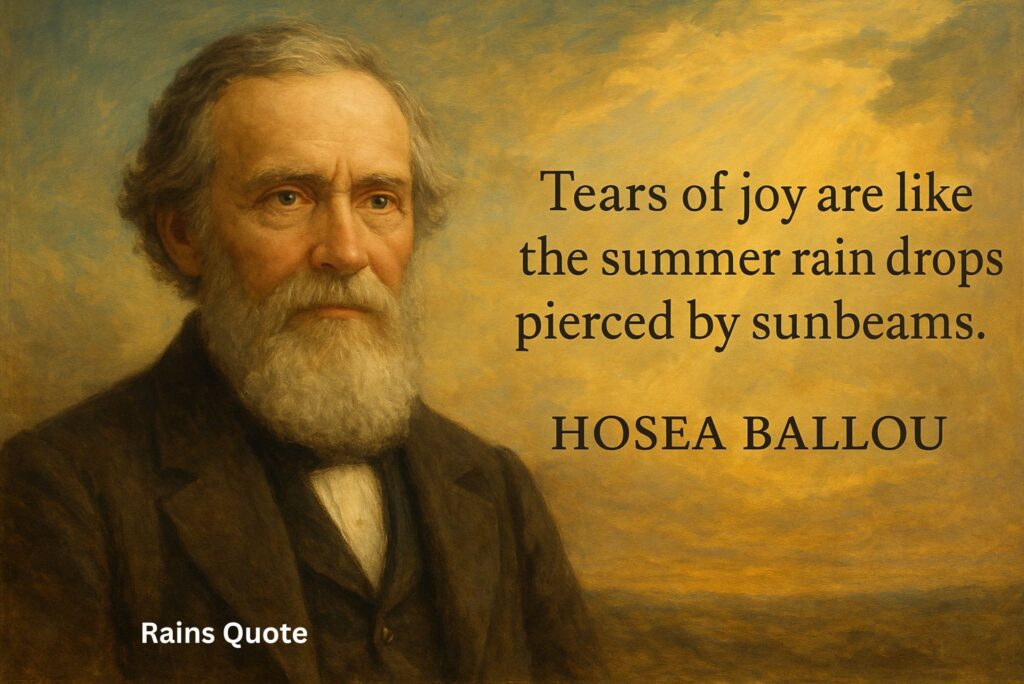 βTears of joy are like the summer rain drops pierced by sunbeams.β
