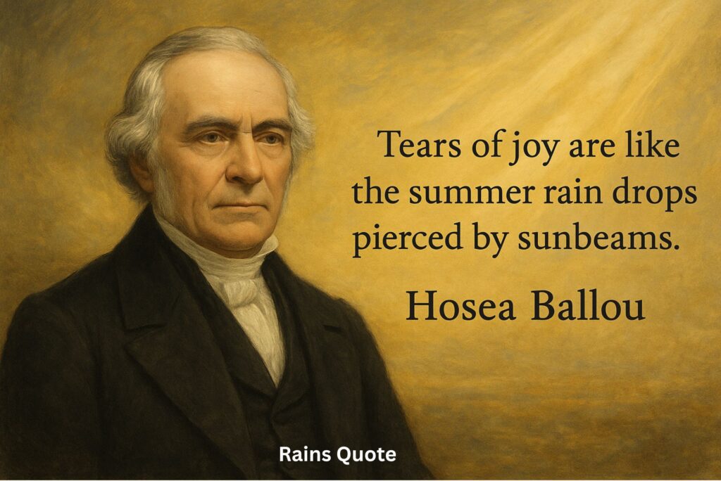 “Tears of joy are like the summer rain drops pierced by sunbeams.”
