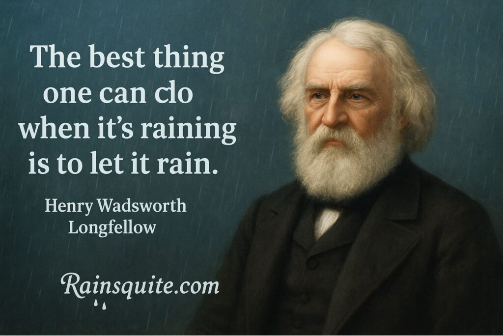 “The best thing one can do when it’s raining is to let it rain.”