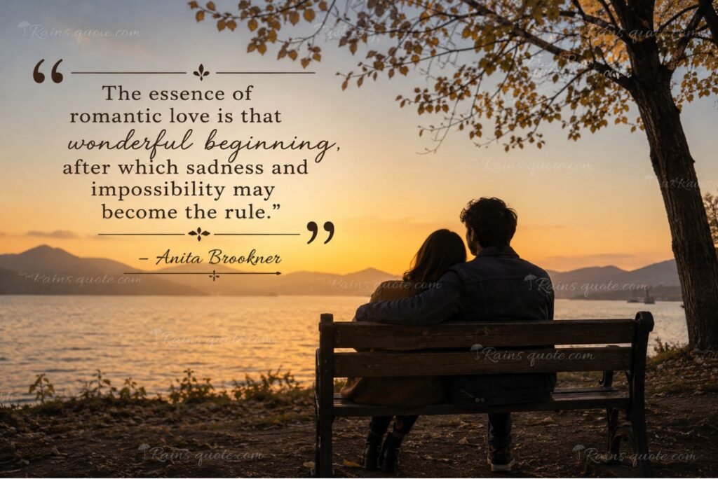 “The essence of romantic love is that wonderful beginning, after which sadness and impossibility may become the rule.”