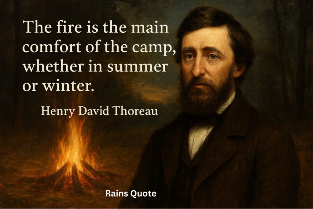 “The fire is the main comfort of the camp, whether in summer or winter.”