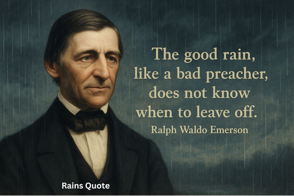The good rain, like a bad preacher, does not know when to leave off.β