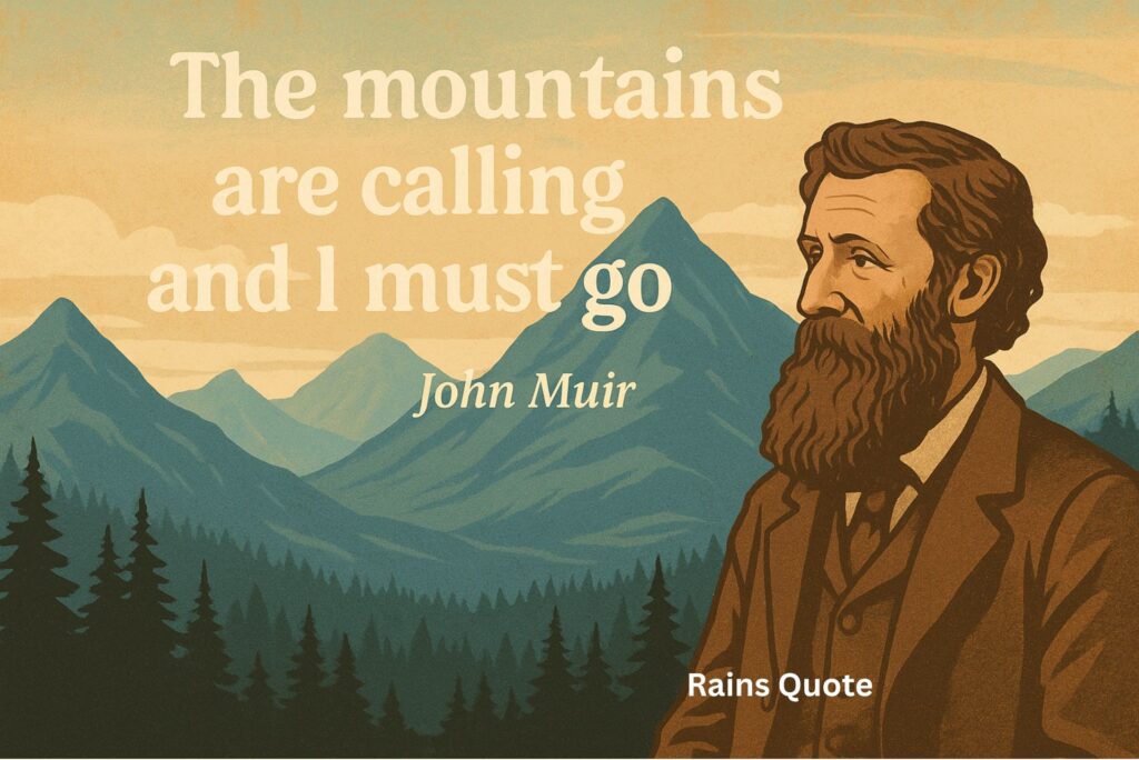 ”The mountains are calling and I must go.”