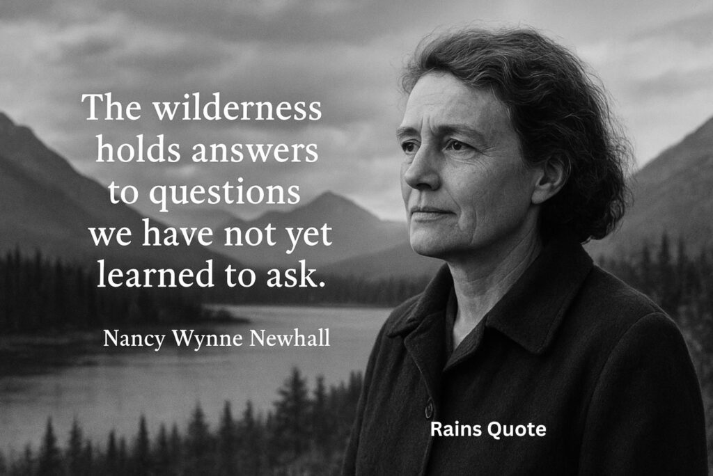 ”The wilderness holds answers to questions we have not yet learned to ask.”