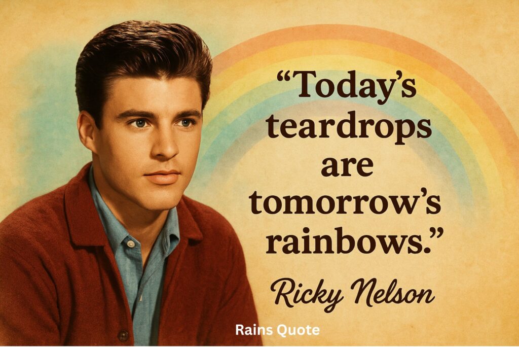 βTodayβs teardrops are tomorrowβs rainbows.β