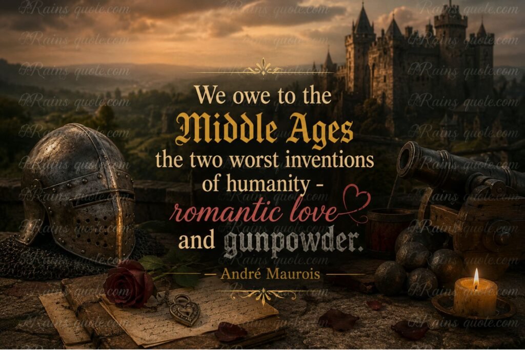 “We owe to the Middle Ages the two worst inventions of humanity - romantic love and gunpowder.”