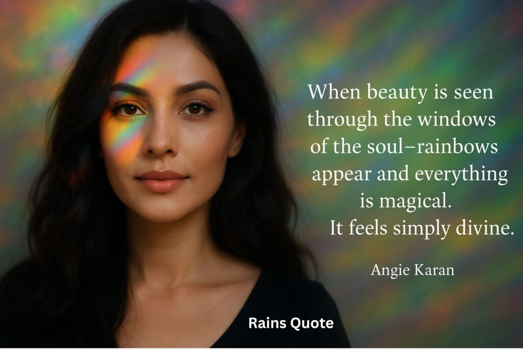 ”When beauty is seen through the windows of the soul—rainbows appear and everything is magical. It feels simply divine.”
