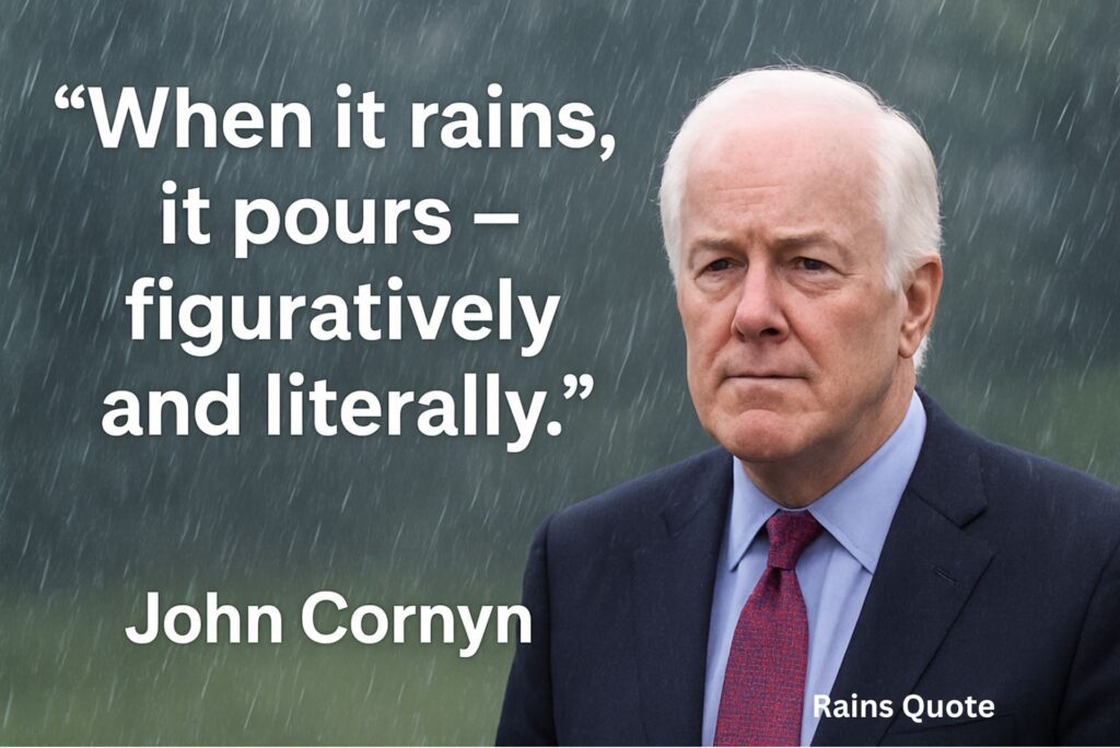 “When it rains, it pours – figuratively and literally.”