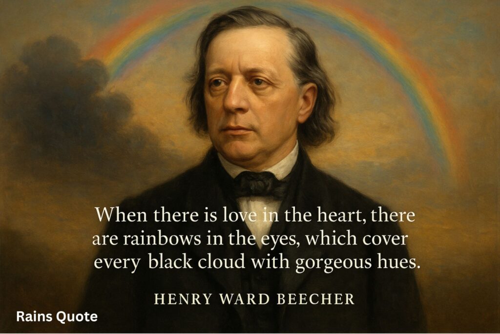 โWhen there is love in the heart, there are rainbows in the eyes, which cover every black cloud with gorgeous hues.โ