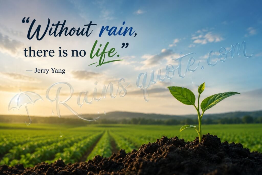 “Without rain, there is no life.”