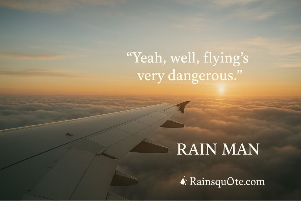 “Yeah, well, flying’s very dangerous.”