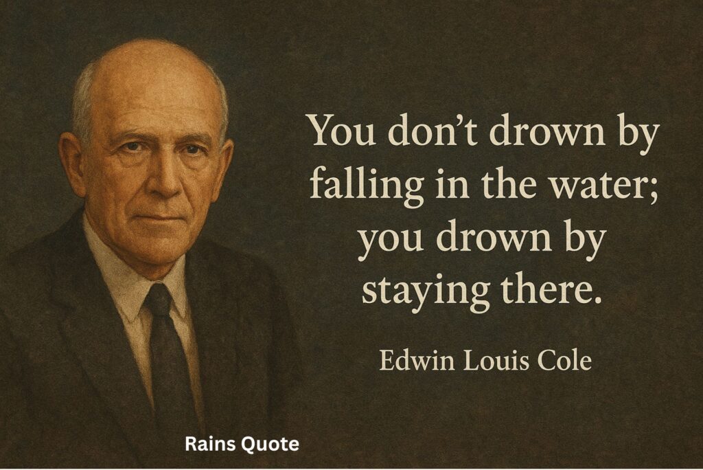 “You don’t drown by falling in the water; you drown by staying there.”