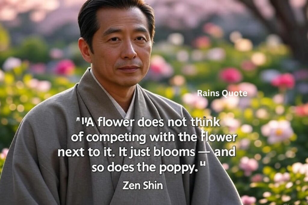 “A flower does not think of competing with the flower next to it. It just blooms — and so does the poppy.”