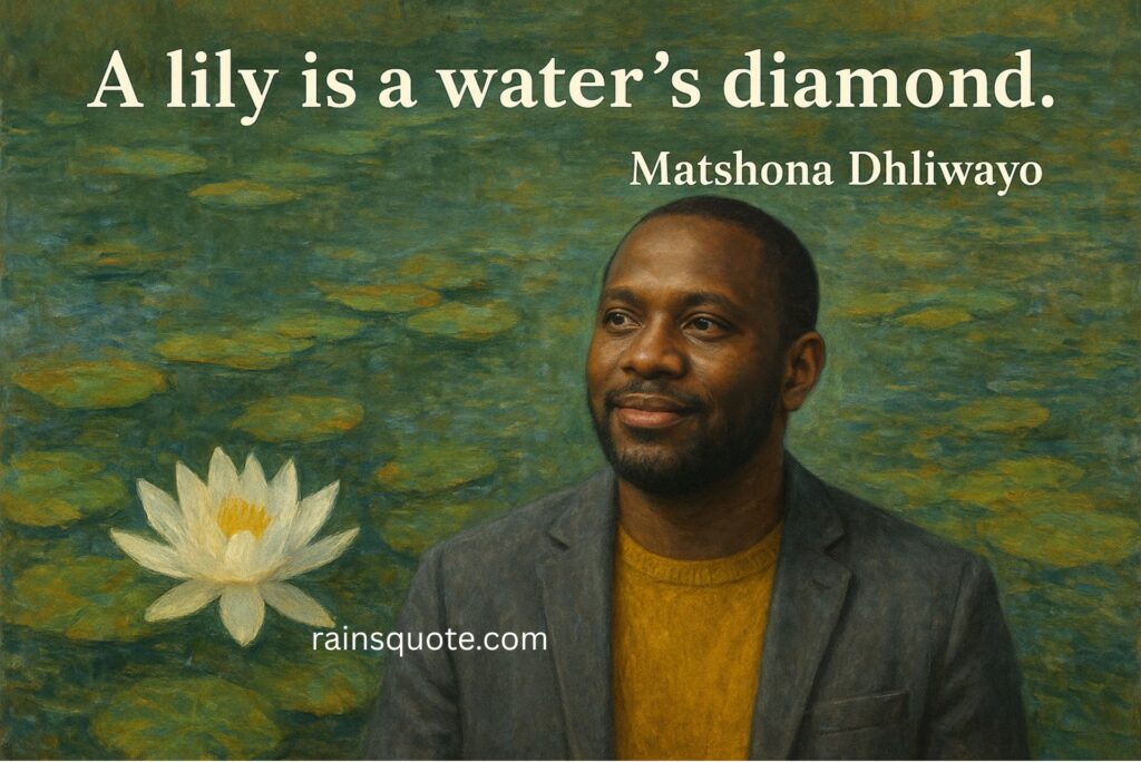 “A lily is a water's diamond.”
