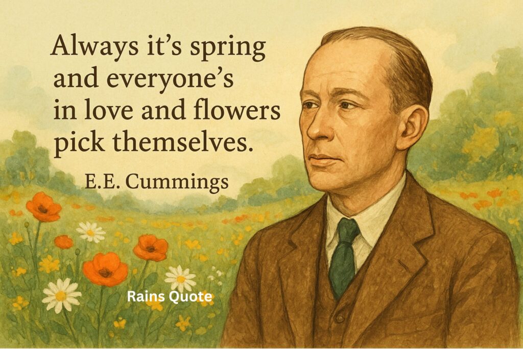 “Always it’s spring and everyone’s in love and flowers pick themselves.”