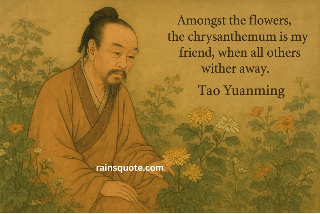 “Amongst the flowers, the chrysanthemum is my friend, when all others wither away.”
