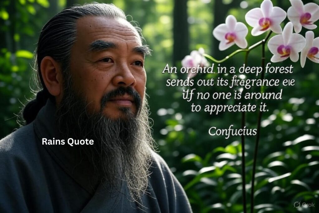 “An orchid in a deep forest sends out its fragrance even if no one is around to appreciate it.”