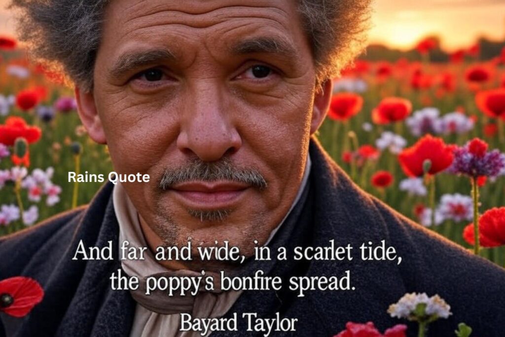 โAnd far and wide, in a scarlet tide, the poppyโs bonfire spread.โ